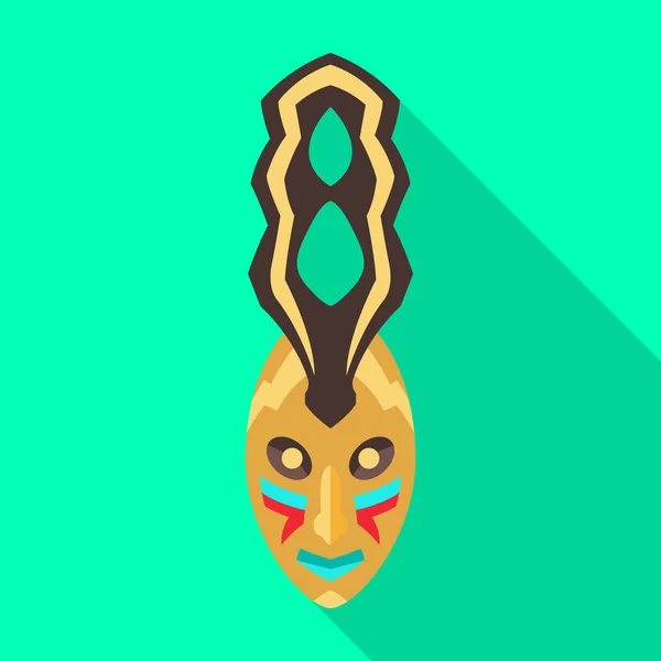 Tribal afrikaanse masker vector icon.Flat vector pictogram geïsoleerd op witte achtergrond tribal afrikaanse masker. — Stockvector