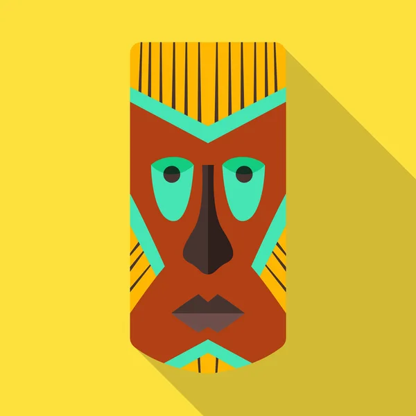 Tribal african mask vector icon.Flat vector icon isolated on white background tribal african mask. — ストックベクタ