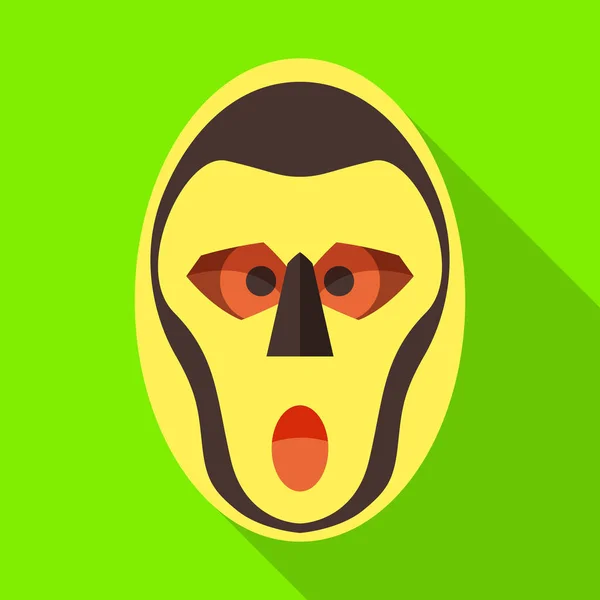 African mask vector icon.Flat vector icon isolated on white background african mask. — стоковий вектор