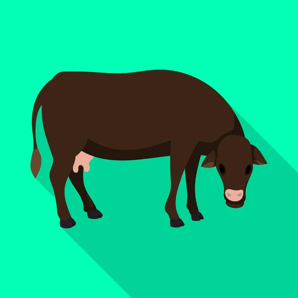 Εικόνα διανύσματος αγελάδας.Επίπεδο διανυσματικό εικονίδιο που απομονώνεται σε λευκή αγελάδα υποβάθρου. — Διανυσματικό Αρχείο