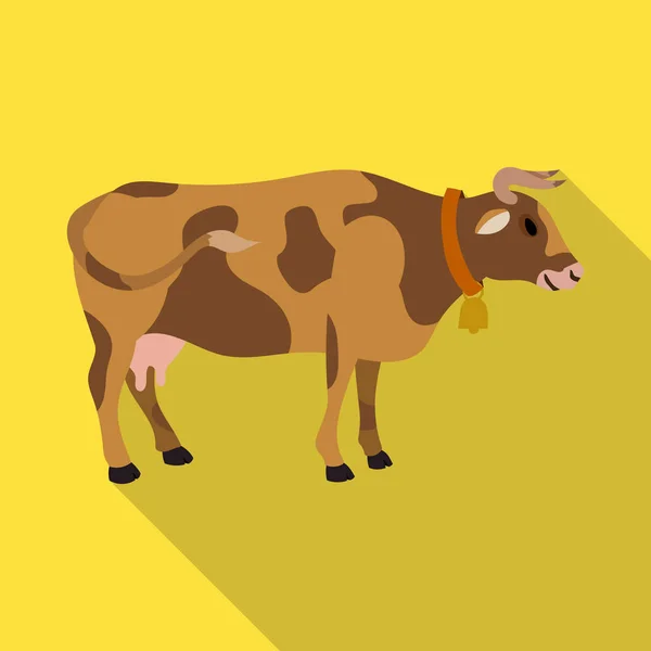 소 (cow of animal vector icon.flat vector icon) 는 흰 배경 소에 분리되어 있다.. — 스톡 벡터