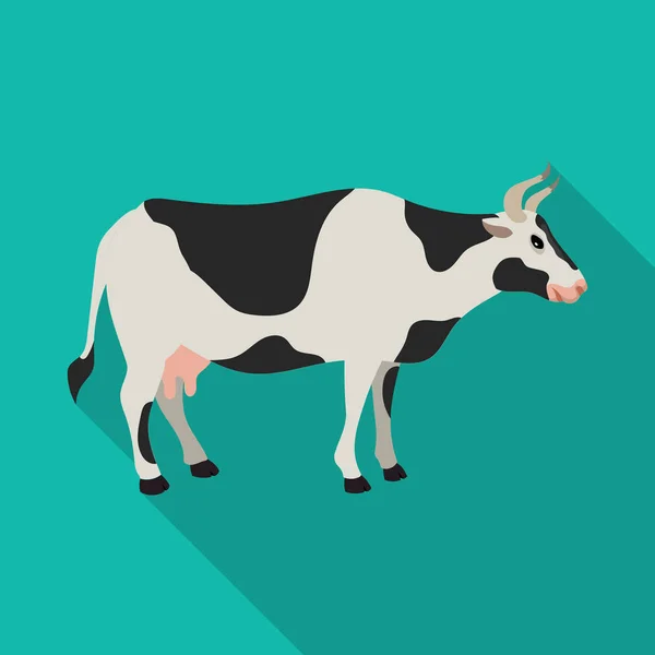 Vache icône vecteur.Icône vectorielle plate isolée sur fond blanc vache . — Image vectorielle
