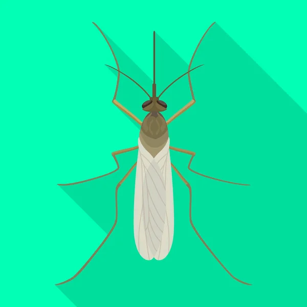 Icône vectorielle moustique Icône vectorielle plate isolée sur fond blanc moustique . — Image vectorielle