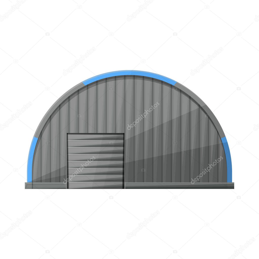 Vector illustration of hangar and warehouse logo. Web element of hangar and storehouse vector icon for stock.