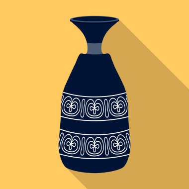 Çiçek vazosu vektör simgesi. Düz vektör simgesi beyaz arkaplan çiçek vazosu üzerinde izole edildi .