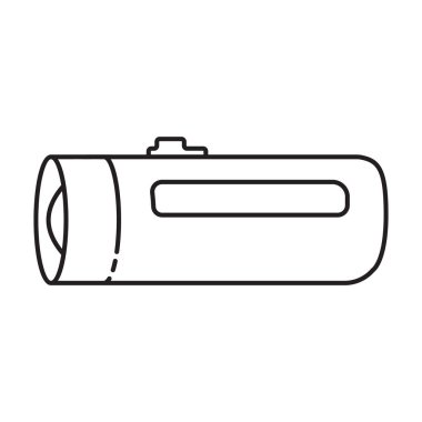 El feneri vektör simgesi. Taslak, çizgi vektör simgesi beyaz arkaplan fenerinde izole edildi .