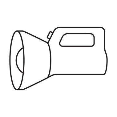 El feneri vektör simgesi. Taslak, çizgi vektör simgesi beyaz arkaplan fenerinde izole edildi .