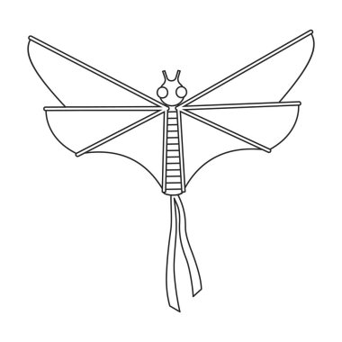 Uçurtma Kelebeği vektör simgesi. Taslak vektör simgesi beyaz arka plan uçurtma kelebeği üzerinde izole edildi .