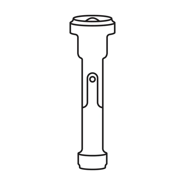 Taschenlampe Vektor icon.Outline, Linienvektorsymbol isoliert auf weißem Hintergrund Taschenlampe . — Stockvektor