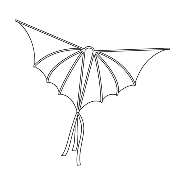 Vlieger vlinder vector icon.Outline vector pictogram geïsoleerd op witte achtergrond vlieger vlinder . — Stockvector