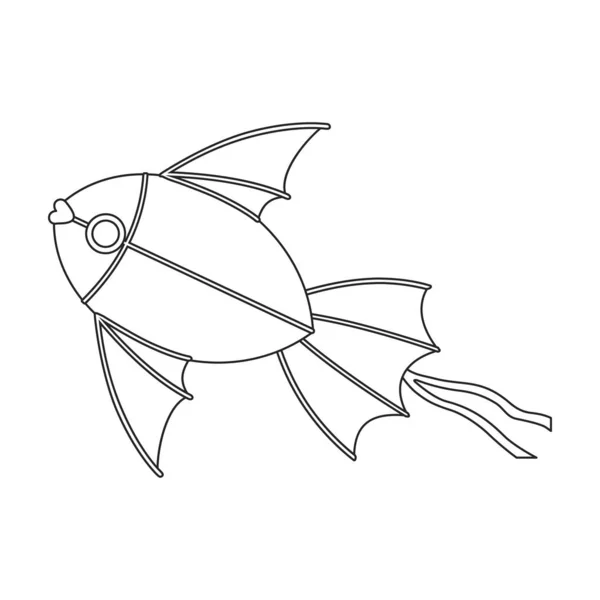 Kite fish vector icon.Outline vector icon isolated on white background fish kite . — Stock Vector