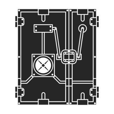 Güvenlik kapısı vektör simgesi. Siyah vektör simgesi beyaz arka plan güvenlik kapısında izole edildi .