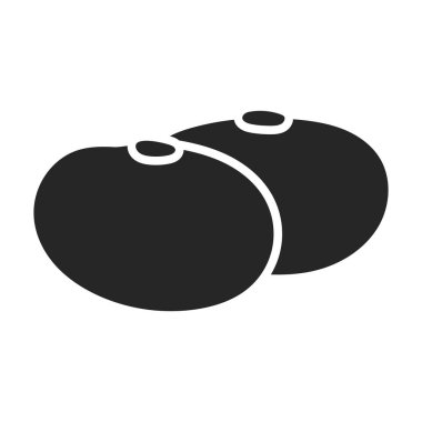 Fasulye vektör simgesi. Siyah vektör simgesi beyaz fasülye üzerinde izole edildi.