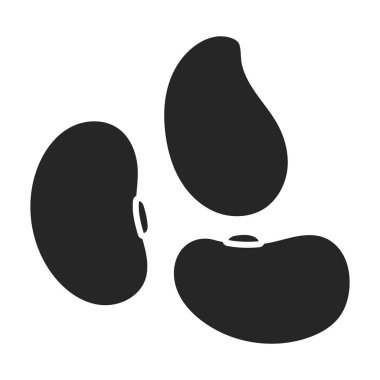 Fasulye vektör simgesi. Siyah vektör simgesi beyaz fasülye üzerinde izole edildi.