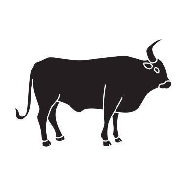 Boğa vektör simgesi. Siyah vektör simgesi beyaz arka planda izole edildi..