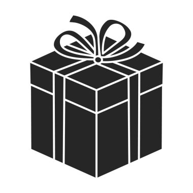 Mevcut kutu vektör simgesi. Beyaz arkaplan kutusunda siyah vektör simgesi izole edildi.