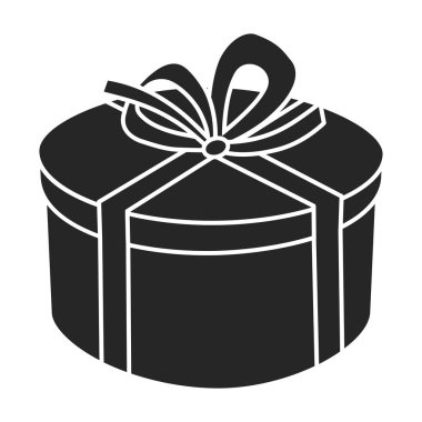 Giftbox vektör simgesi. Siyah vektör simgesi beyaz arkaplan hediye kutusunda izole edildi.