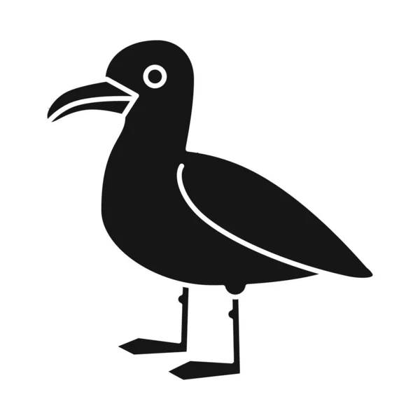 Vector illustratie van meeuw en vogel logo. Set van meeuw en zee vector icoon voor stock. — Stockvector