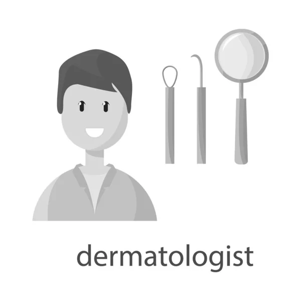 Ilustración vectorial de dermatólogo e icono de cicatriz. Colección de dermatólogo y dermatología icono vectorial para stock . — Archivo Imágenes Vectoriales