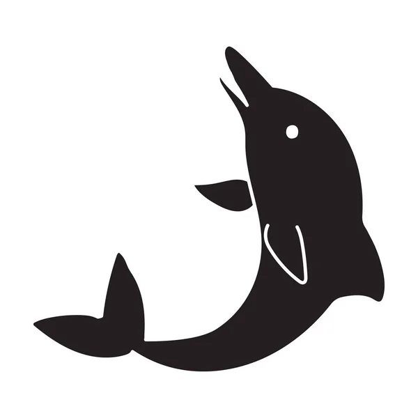 Blue dolphin vector icon.Black vector icon isolated on white background blue dolphin . — Stockvektor
