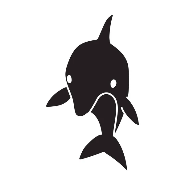 Delphin Vektor icon.Black Vektor icon isoliert auf weißem Hintergrund Delphin . — Stockvektor