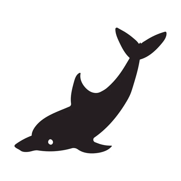 Blue dolphin vector icon.Black vector icon isolated on white background blue dolphin . — Stockvektor