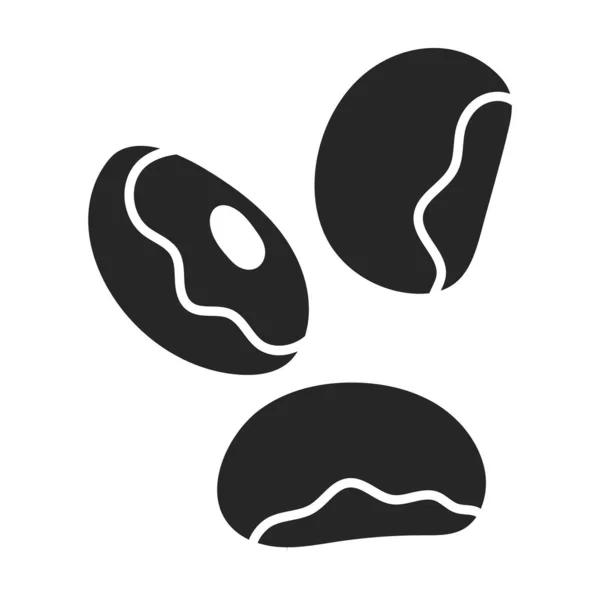 Ícone vetor Bean icon.Black vetor isolado no feijão fundo branco . — Vetor de Stock
