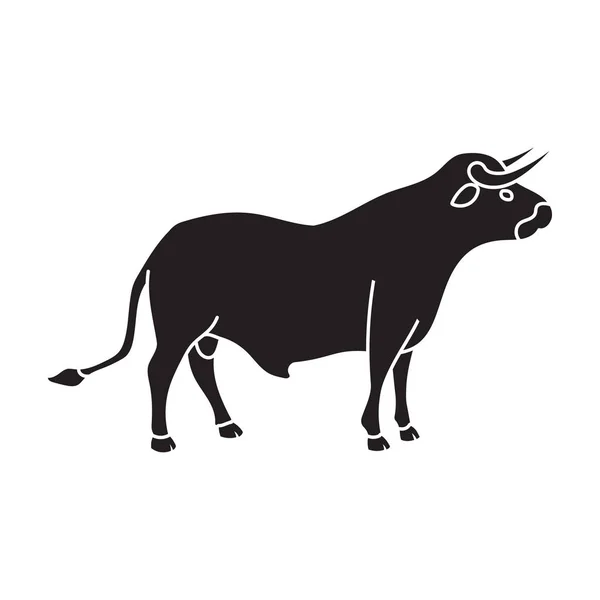 Значок вектора быка. Черный вектор на белом фоне быка . — стоковый вектор