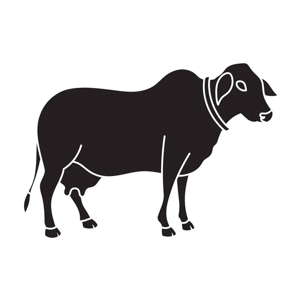 Vaca icono vector. Icono de vector negro aislado en el fondo blanco vaca . — Vector de stock