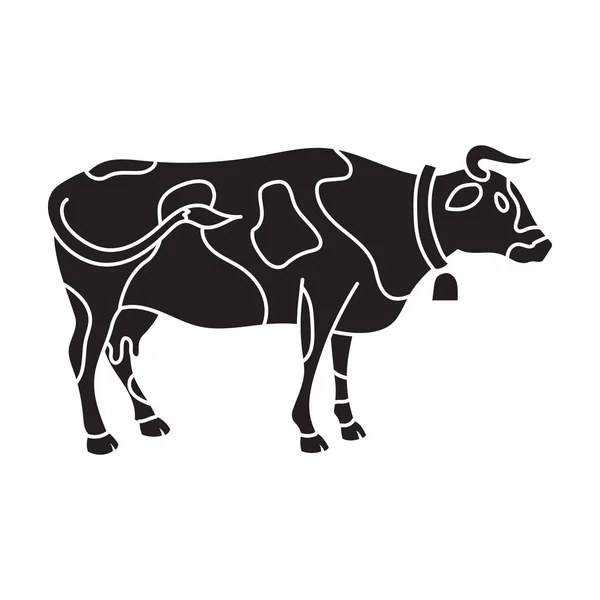 Vache d'icône vectorielle animale.Icône vectorielle noire isolée sur fond blanc vache d'animal . — Image vectorielle