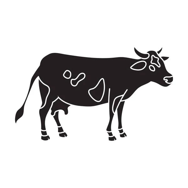 Ikona wektora krowy.Czarny wektor izolowany na białym tle krowy. — Wektor stockowy