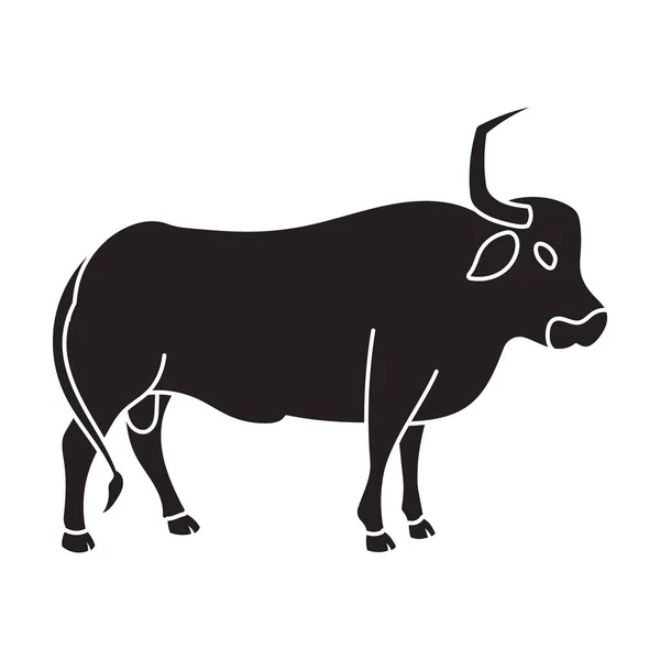 Ikona wektora byka.Czarny wektor ikona izolowane na białym tle byka. — Wektor stockowy