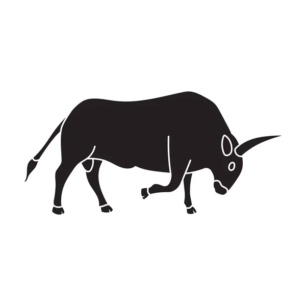 Ícone vetorial Bull icon.Black vetor isolado no touro fundo branco . —  Vetores de Stock