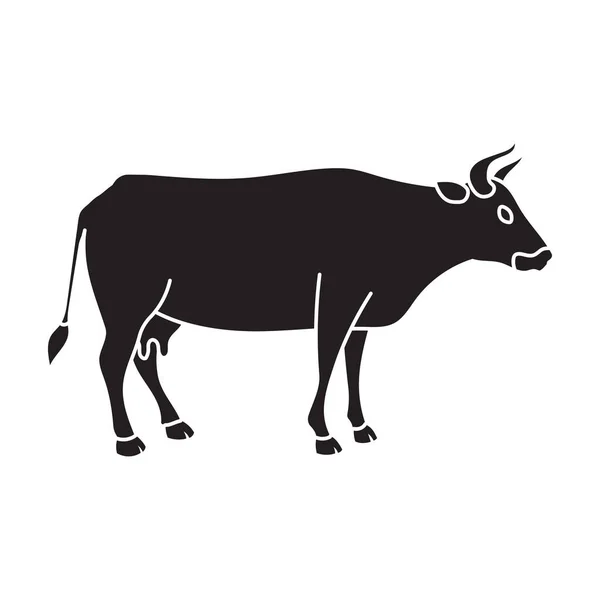 Ikona wektora krowy.Czarny wektor izolowany na białym tle krowy. — Wektor stockowy