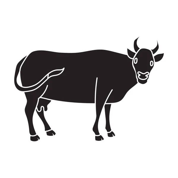 Vaca icono vector. Icono de vector negro aislado en el fondo blanco vaca . — Archivo Imágenes Vectoriales