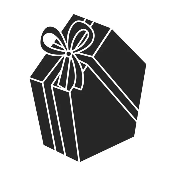 Icono de vector Giftbox. Icono de vector negro aislado en fondo blanco giftbox . — Vector de stock