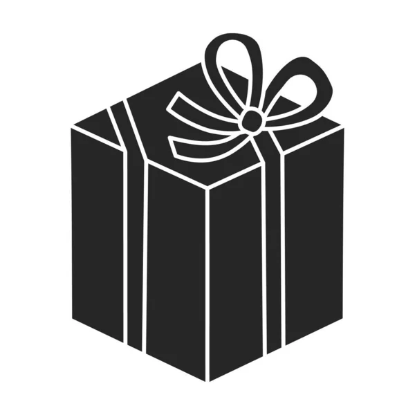 Подарункова коробка вектор значок. чорний вектор значок ізольовано на білому фоні подарункової коробки . — стоковий вектор