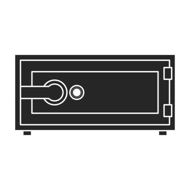 Güvenli vektör simgesi. Siyah vektör simgesi beyaz arkaplan bankasından izole edildi.