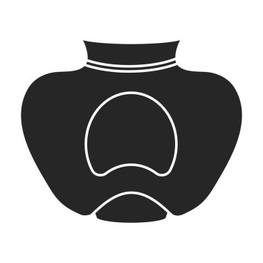 Çiçek vazosu vektör simgesi. Siyah vektör simgesi beyaz arkaplan çiçek vazosu üzerinde izole edildi .