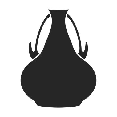 Çiçek vazosu vektör simgesi. Siyah vektör simgesi beyaz arkaplan çiçek vazosu üzerinde izole edildi .