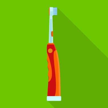 Diş fırçası vektör simgesi. Düz vektör simgesi beyaz arkaplan fırçasında izole edildi .