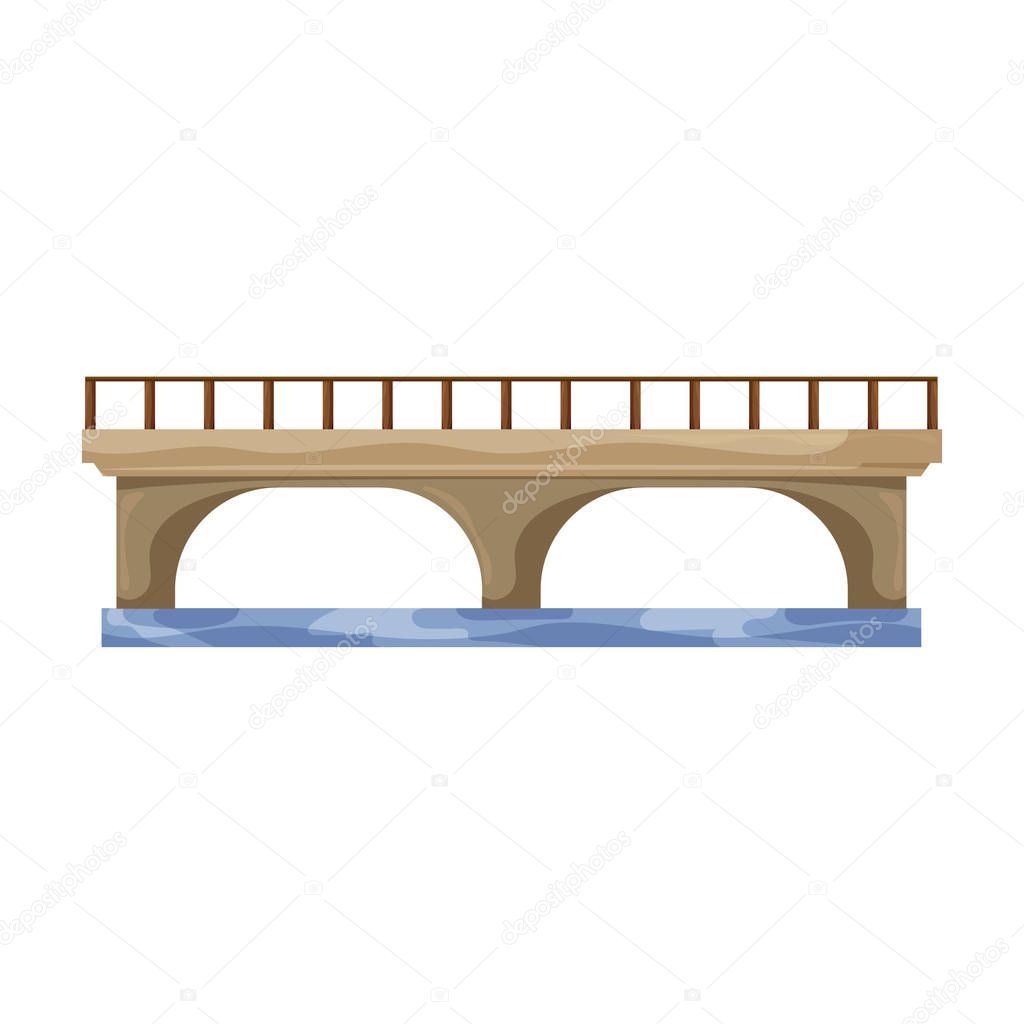 Bridge vector icon.Cartoon vector icon isolated on white background bridge.