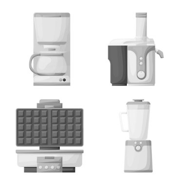 Mutfak ve cihaz izole edilmiş. Mutfak ve araç vektör çizimi.