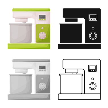 Karıştırıcı ve aygıt sembolünün vektör illüstrasyonu. Web için karıştırma ve karıştırma hisse senedi sembolü grafiği.