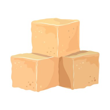 Kahverengi ve şeker logosunda izole bir nesne. Kahverengi ve küp vektör illüstrasyonunun web ögesi.