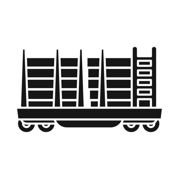 Projeto vetorial do ícone do vagão e do recipiente. Gráfico do ícone de vetor de vagão e transporte para estoque . — Vetor de Stock