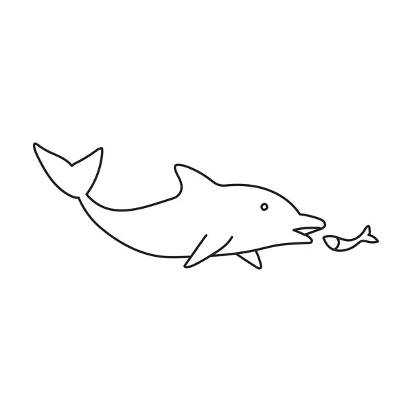 Векторна піктограма дельфіна. Векторна піктограма виходу ізольована на білому фоні дельфіна  . — стоковий вектор