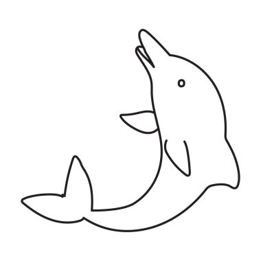 Yunus vektör simgesi. Taslak vektör simgesi beyaz arkaplan yunusunda izole edildi .