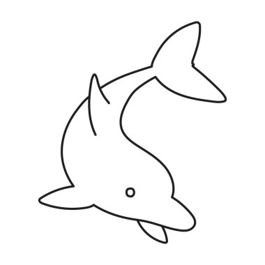 Yunus vektör simgesi. Taslak vektör simgesi beyaz arkaplan yunusunda izole edildi .