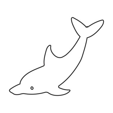 Yunus vektör simgesi. Taslak vektör simgesi beyaz arkaplan yunusunda izole edildi .